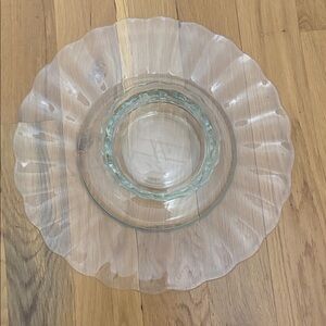 Vintage Clear Glass Chip and Dip Set with “H” Monogram